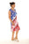American Flag Printed Dress With Zip Front