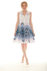 Paisley Sleeveless Zip-Front  Dress