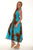 Peacock Feather Print Midi Length Dress