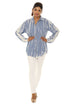 Light Blue Tie Dye Long-sleeves Cotton button-up Shirt-Wholesale