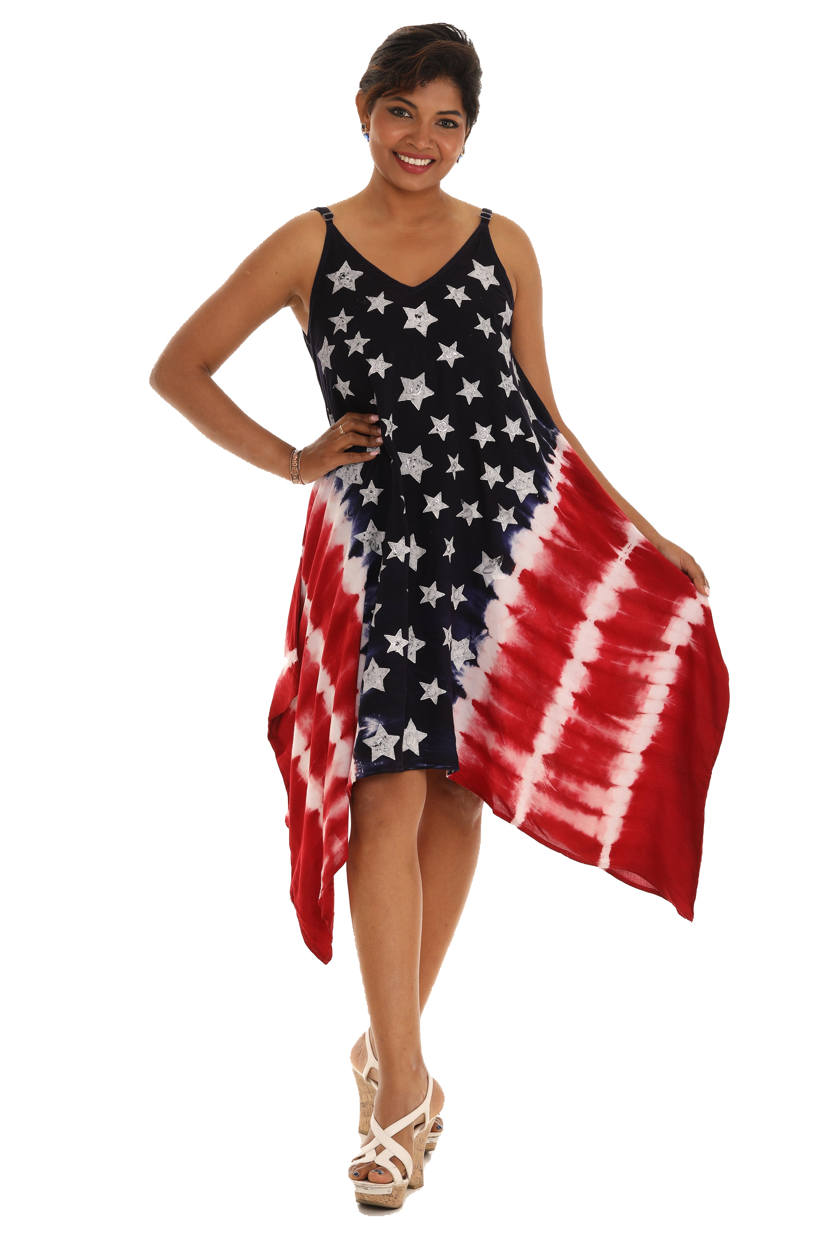 American Asymmetrical Flag Dress PRE PACK OF 6PCS / S/M TO L/XL / AMERICANA