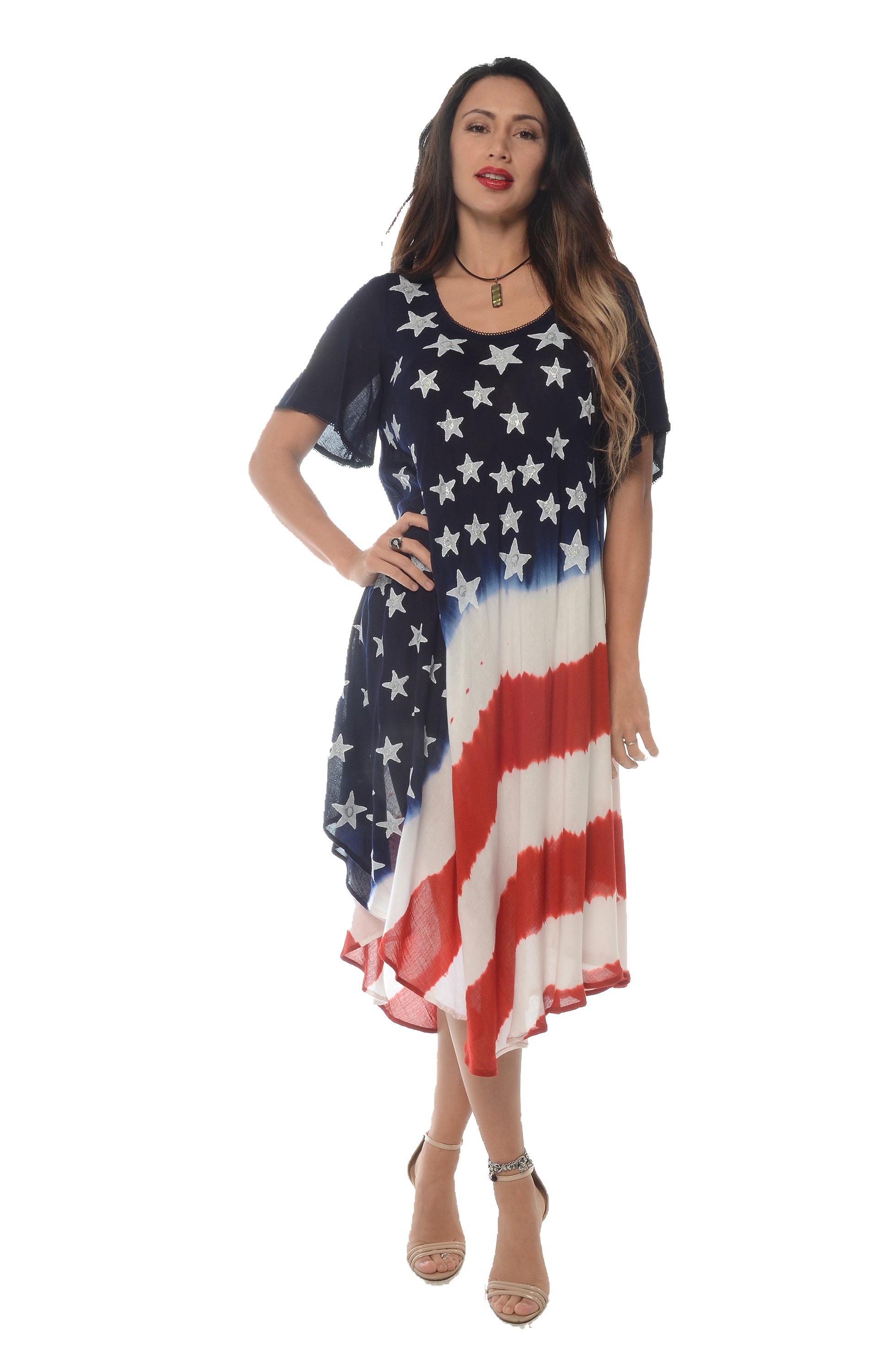 American Umbrella Flag Short Sleeves Dresses PRE PACK OF 4PCS / 1X TO 4X / AMERICANA American Umbrella Flag Short Sleeves Dresses PRE PACK OF 4PCS / 1X TO 4X / AMERICANA