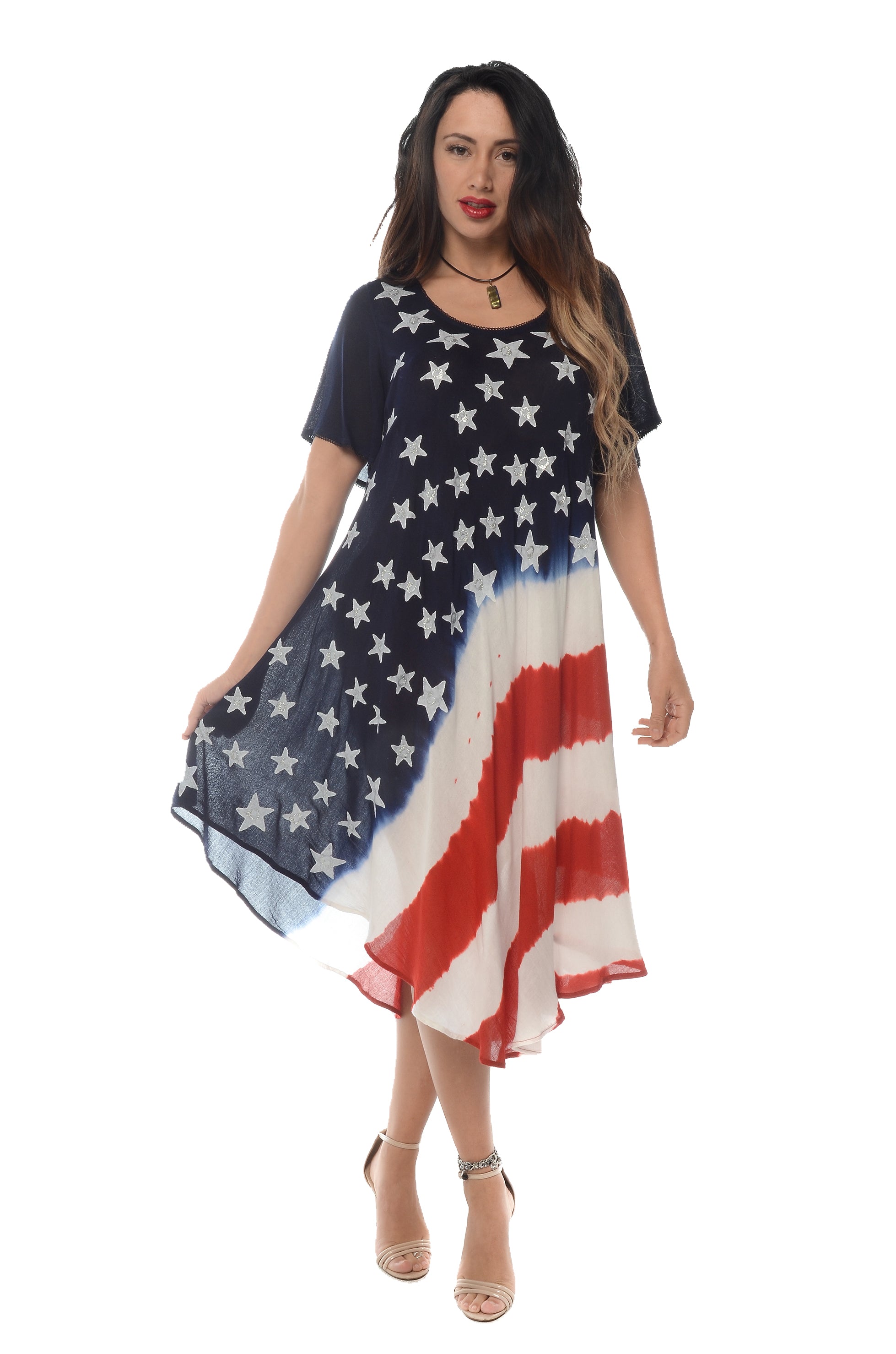 American Umbrella Flag Short Sleeves Dresses PRE PACK OF 4PCS / 1X TO 4X / AMERICANA American Umbrella Flag Short Sleeves Dresses PRE PACK OF 4PCS / 1X TO 4X / AMERICANA