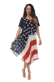American Umbrella Flag Short Sleeves Dresses Pre Pack of 4pcs / 1x to 4X / Americana
