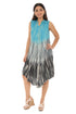 Tri-Colors Tie-Dye With Button up Rayon Sundress