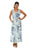 Tropical Leaf Print Sleeveless Maxi Dress