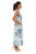 Tropical Leaf Print Sleeveless Maxi Dress