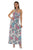 Abstract Floral Paisley Halter Maxi Dress