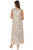 Abstract Floral Gold Foil Print Sleeveless Maxi Dress