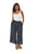 Vertical Stripes Print Belted Pocket Palazzo Pants