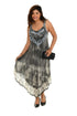 Tie-Dye With Embroidery Neckline Rayon  Sundress