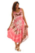 Spiral Tie-Dye With Embroidery Neckline Rayon Sundress