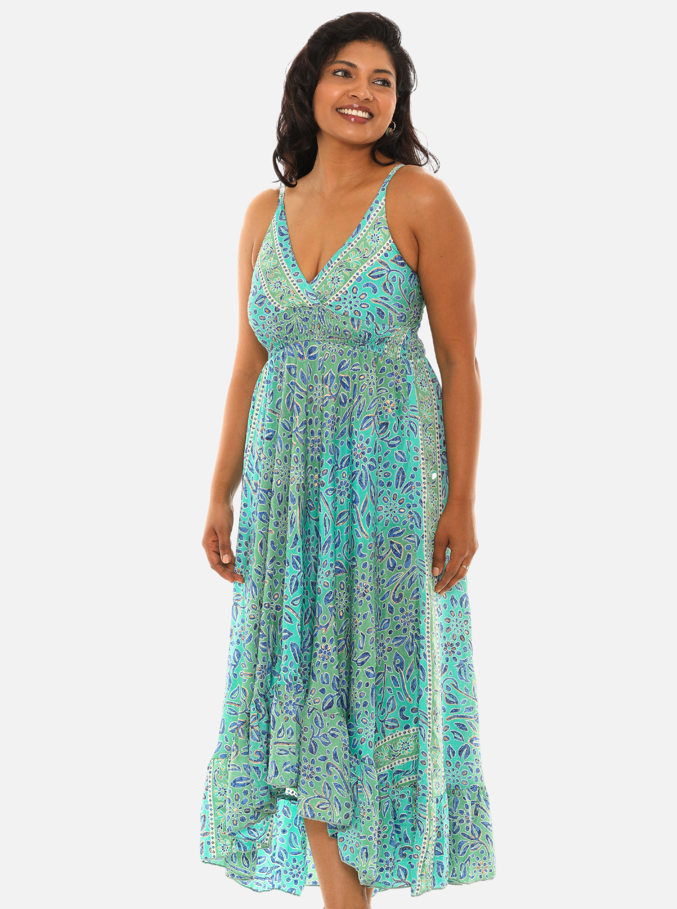 Printed Long Halter Dress with Back Ties. – Shorelinewear Wholesale